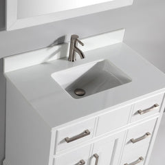 Vanity Art Single 36" Bath Vanity with Engineered Marble Top in White with Basin and Mirrorr - CVA36