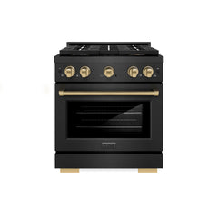 ZLINE Range - Black Satin Stainless Steel with Champagne Bronze Accents