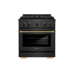 ZLINE Range - Black Satin Stainless Steel with Matte Black & Champagne Bronze Accents (Designer Collection)