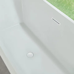 Vanity Art 67"  Acrylic Flatbottom Freestanding Soaking Bathtub in White/Polished Chrome - VA6820