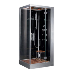 Platinum DZ960 39 inch 1-Person Steam Shower - black interior with controls on the right