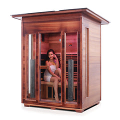 Enlighten Outdoor Infrared/Traditional Sauna - DIAMOND 3 Slope