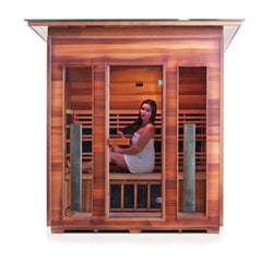 Enlighten Outdoor Infrared/Traditional Sauna - DIAMOND 4 Slope