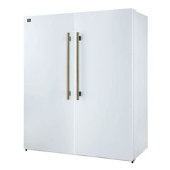 Forno Maderno 2-28-Inch Wide Convertible Refrigerator/Freezer in White, Decorative Trim, 27.2 cu.ft, 84-Inch High, ENERGY STAR Certified - FFFFD1722-60SG-WHT