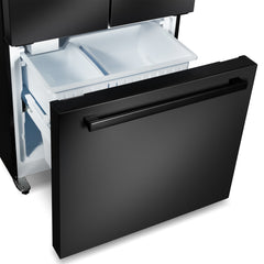 Cosmo 30 in. Vista Collection 17.5 cu. ft. Counter Depth 3-Door French Door Refrigerator, Freezer Drawer, Handles, Matte Black - COS-RFFV183GHBK