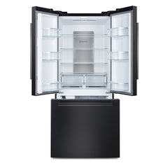Cosmo 30 in. Vista Collection 17.5 cu. ft. Counter Depth 3-Door French Door Refrigerator, Freezer Drawer, Handles, Matte Black - COS-RFFV183GHBK