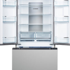 Cosmo Cosmo 30 in. 17.5 cu. ft. Counter Depth 3-Door French Door Refrigerator with Freezer Drawer and Recessed Handles in Fingerprint Resistant Stainless Steel - COS-RFFV183RS