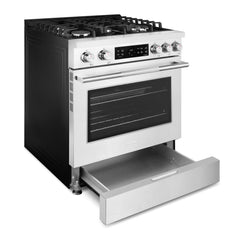 Cosmo 30 in. Stellar Collection 4.8 cu. ft. Gas Range, 5 Burners, Convection Oven, Cast Iron Grates, Stainless Steel - COS-RGS305SS