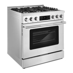 Cosmo 36 in. Stellar Collection 6.1 cu. ft. Gas Range, 6 Burners, Convection Oven, Cast Iron Grates, Stainless Steel - COS-RGS366SS