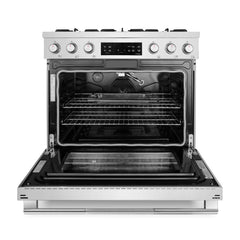 Cosmo 36 in. Stellar Collection 6.1 cu. ft. Gas Range, 6 Burners, Convection Oven, Cast Iron Grates, Stainless Steel - COS-RGS366SS
