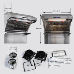 Forno Savona 36-Inch Wall Mount Range Hood – 1,200 CFM – Baffle Filters – Stainless Steel Backsplash Included - FRHWM5029-36