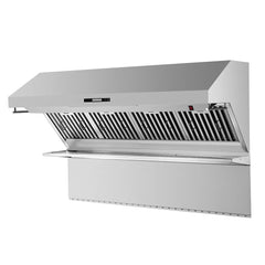 Forno Savona 60-Inch Wall Mount Range Hood – 1,200 CFM – Baffle Filters – Stainless Steel Backsplash – Heating Lamps - FRHWM5029-60