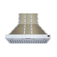 Forno Valente 48-Inch Wall Mount Range Hood – 304 CFM – 3 Speeds – Dishwasher-Safe Baffle Filters – LED Lights – Remote Control - FRHWM5099-48CP