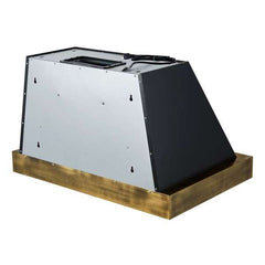 Forno Vittorio 36" Wall Mount Range Hood with Antique Brass Trim, 600 CFM with Baffle Filters & Remote Control - FRHWM5078-36
