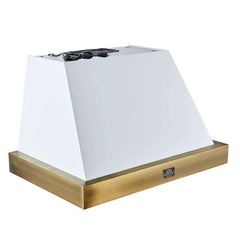 Forno Vittorio 36" Wall Mount Range Hood with Antique Brass Trim, 600 CFM with Baffle Filters & Remote Control - FRHWM5078-36