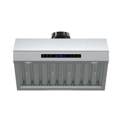 Forno Palazzo 30" Wall Mounted Range Hood Stainless Steel Heavy-Duty Baffle Filters & Remote Control - FRHWM5030-30