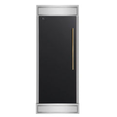 Forno Maderno 28-Inch Built-In Convertible Refrigerator with Antique Brass Handle, 13.6 cu.ft. with Decorative Grill - 32-Inch Wide - FFFFD1722-32