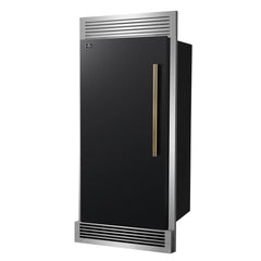 Forno Maderno 28-Inch Built-In Convertible Refrigerator with Antique Brass Handle, 13.6 cu.ft. with Decorative Trim - 32-Inch Wide - FFFFD1722-32