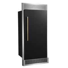 Forno Maderno 28-Inch Built-In Convertible Refrigerator with Antique Brass Handle, 13.6 cu.ft. with Decorative Trim - 32-Inch Wide - FFFFD1722-32