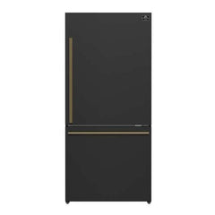Forno Milano Espresso 31-Inch 17.2 cu. ft. Bottom Freezer Right Swing Door Refrigerator in Black - FFFFD1785-31BLK