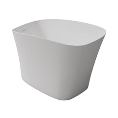 Altair Pierre 51" x 29" Freestanding Solid Surface Japanese Soaking Bathtub in Matte White with Seat