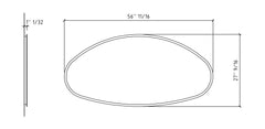 LaToscana 57" x 27" Oval Frameless Wall Mirror with LED - S654