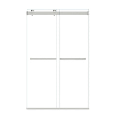 Altair Marcelo 48" W x 76" H By Pass Frameless Shower Door with Clear Glass - Brushed Nickel