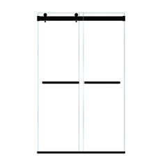 Altair Marcelo 48" W x 76" H By Pass Frameless Shower Door with Clear Glass - Matte Black