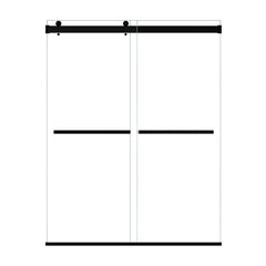 Altair Marcelo 60" W x 76" H By Pass Frameless Shower Door with Clear Glass - Matte Black
