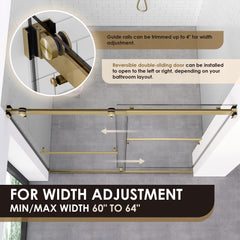 Altair Marcelo 64" W x 76" H By Pass Frameless Shower Door with Clear Glass