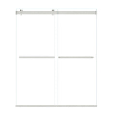 Altair Marcelo 64" W x 76" H By Pass Frameless Shower Door with Clear Glass - Brushed Nickel