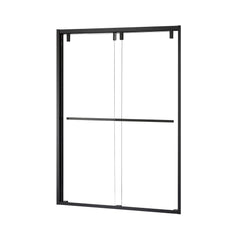 Altair Caspar 60" W x 76" H By Pass Semi Frameless Shower Door in Matte Black with Clear Glass