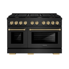 ZLINE 48 in. Paramount Double Oven Dual Fuel Range - Champagne Bronze Helix Handle