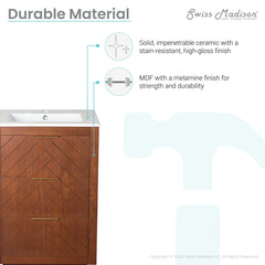 Swiss Madison Daxton 24" Bathroom Vanity in Walnut - ﻿﻿SM-BV372WN