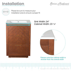 Swiss Madison Daxton 24" Bathroom Vanity in Walnut - ﻿﻿SM-BV372WN