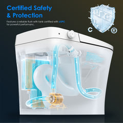 Altair Natalie Smart Toilet with Tank Flush Bidet Wash, Auto Open Lid, 1.06 Gallons Auto Flush, Heat Seat, Warm Wash/Dryer, Soft Closing, Night Light, Remote Control