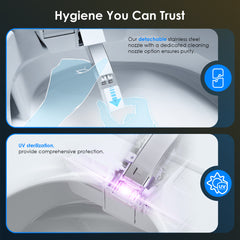 Altair Natalie Smart Toilet with Tank Flush Bidet Wash, Auto Open Lid, 1.06 Gallons Auto Flush, Heat Seat, Warm Wash/Dryer, Soft Closing, Night Light, Remote Control