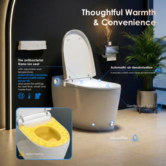 Altair Natalie Smart Toilet with Tank Flush Bidet Wash, Auto Open Lid, 1.06 Gallons Auto Flush, Heat Seat, Warm Wash/Dryer, Soft Closing, Night Light, Remote Control