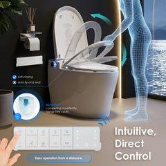 Altair Marcel Smart Toilet with Tankless Flush Bidet Wash, Auto Flush, 1.28 Gallons , Heat Seat, Warm Wash/Dryer, Soft Closing, Night Light, Remote Control