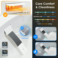 Altair Marcel Smart Toilet with Tankless Flush Bidet Wash, Auto Flush, 1.28 Gallons , Heat Seat, Warm Wash/Dryer, Soft Closing, Night Light, Remote Control