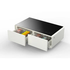 Forno Evoluto Tavolo 51-Inch Smart Coffee Table | Dual Refrigerator Drawers | Bluetooth 5.0 Audio | Wireless Charging | RGB Ambient Lighting - FCTFR7006-51