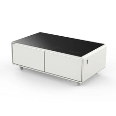 Forno Evoluto Tavolo 51-Inch Smart Coffee Table | Dual Refrigerator Drawers | Bluetooth 5.0 Audio | Wireless Charging | RGB Ambient Lighting - FCTFR7006-51