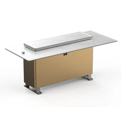 Forno Elevato Smart Bar Table | 5.3 cu.ft. Dual-Zone Fridge & Freezer | Bluetooth Remote Control | Motorized Lift Top - FBTFR7037-72