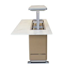 Forno Elevato Smart Bar Table | 5.3 cu.ft. Dual-Zone Fridge & Freezer | Bluetooth Remote Control | Motorized Lift Top - FBTFR7037-72
