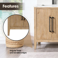 Altair Laurel Bathroom Cabinet Vanity Base in Weathered Fir without Top and Sink, No Mirror