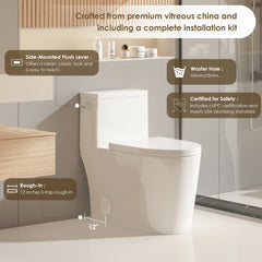 Altair Braila Side-Flush Elongated One-Piece Toilet with ADA Chair Height