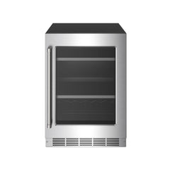 THOR Kitchen 24 in. Professional Undercounter Beverage Center with LED Control & 113 Can / 6 Bottle Capacity - TBR24US