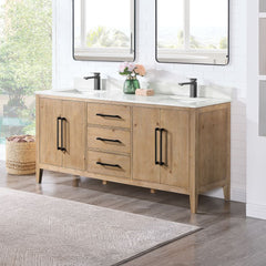Altair Laurel Bathroom Cabinet Vanity Base in Weathered Fir without Top and Sink, No Mirror