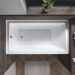 Vanity Art 54 in. x 32 in. Acrylic Alcove Skirt Soaking Bathtub with Left Overflow and Drain - B301M-LEFT