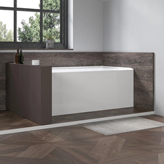 Vanity Art 60"x 30" Pure White Alcove Soaking Tub with Overflow and Drain - B3022-Right